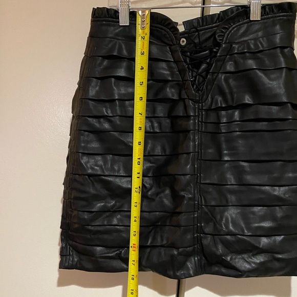 For Love And Lemons Afton Tie Up Miniskirt Faux Leather - Picture 5 of 7